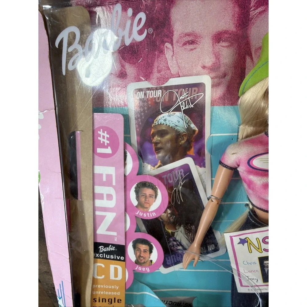 VTG 2000 NSYNC #1 Fan Barbie Doll Collector Cards Mattel Opened Box Missing CD